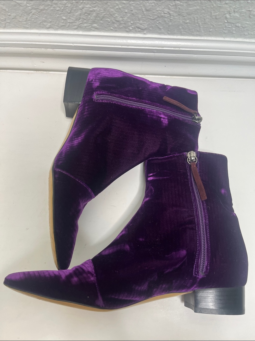 Ellery Corduroy Ankle Boots Purple Sz 37 - Picture 5 of 9